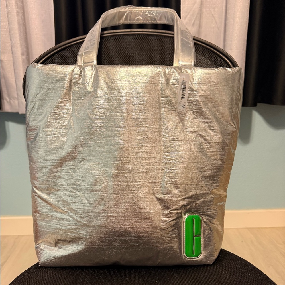 Clinique silver tote bag